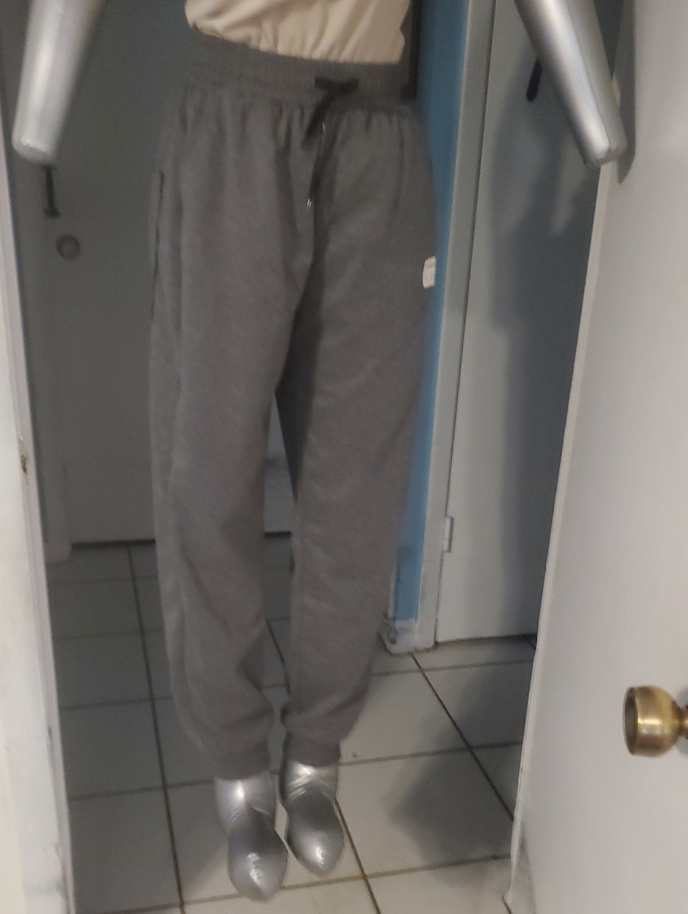 Men's Gray Elastic-Waist Jogger Pants